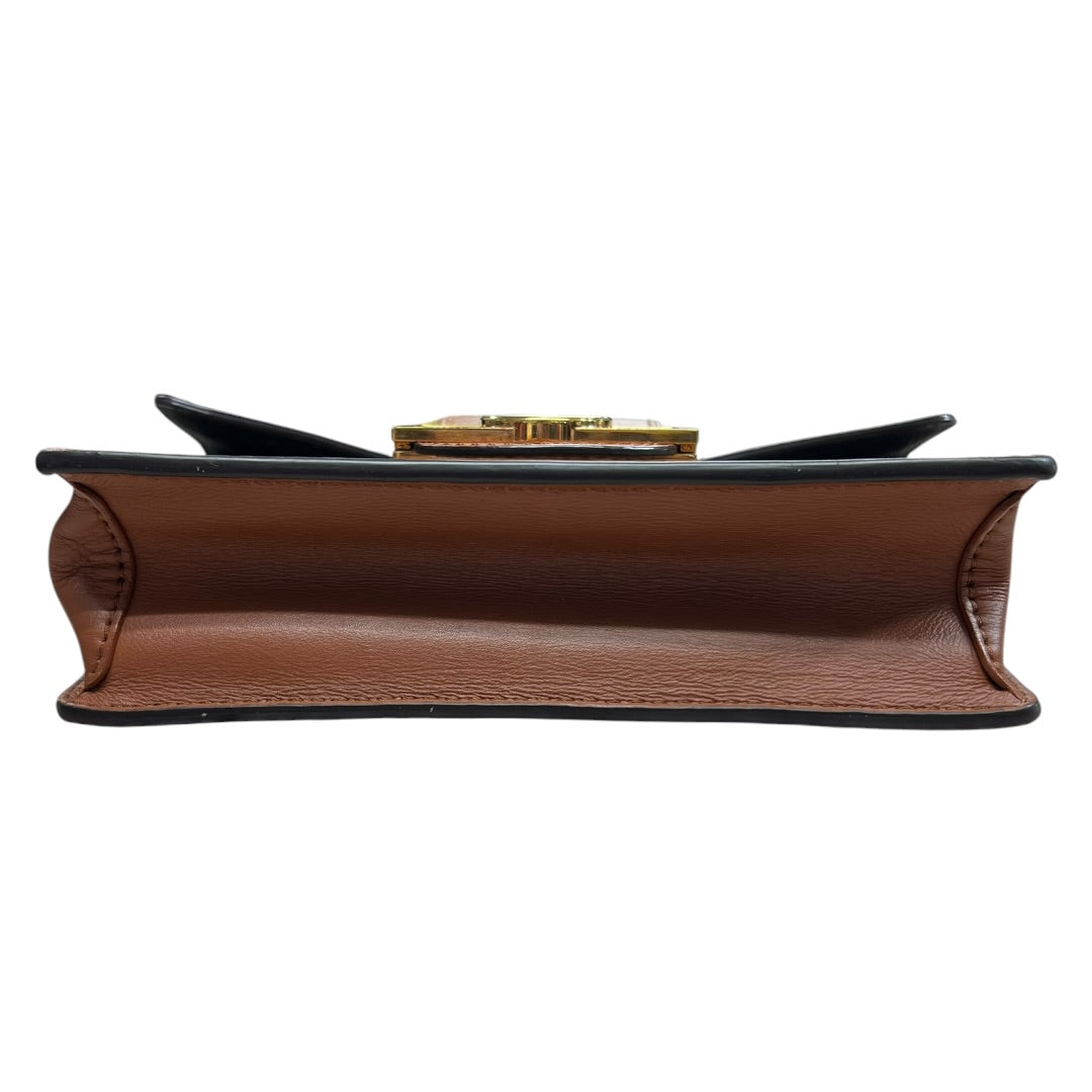 LOUIS VUITTON Monogram Reverse Dauphine Chain Wallet Brown Gold Hardware LO2344
