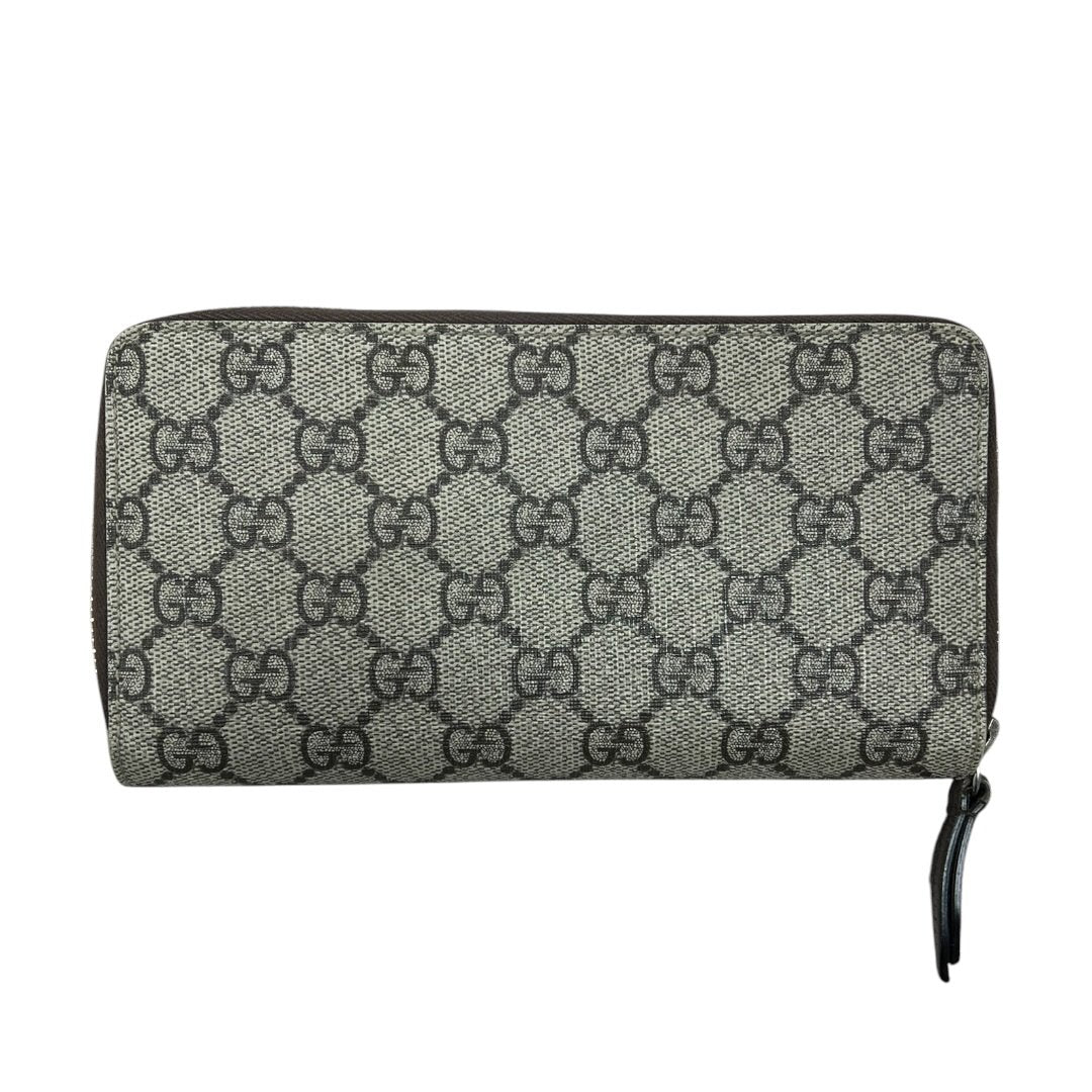 GUCCI GG Supreme Canvas & Leather Neo Vintage GG Supreme Continental Wallet Wallet Beige, Ebony, Brown, Yellow Gold-tone Hardware GU676