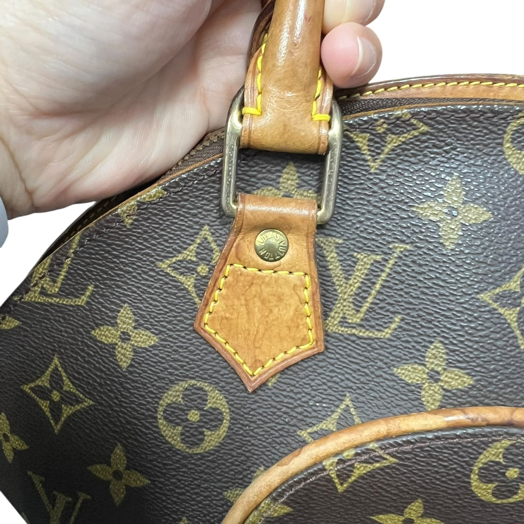 LOUIS VUITTON Monogram Canvas Ellipse PM Handbag Brown Gold Hardware LO2374