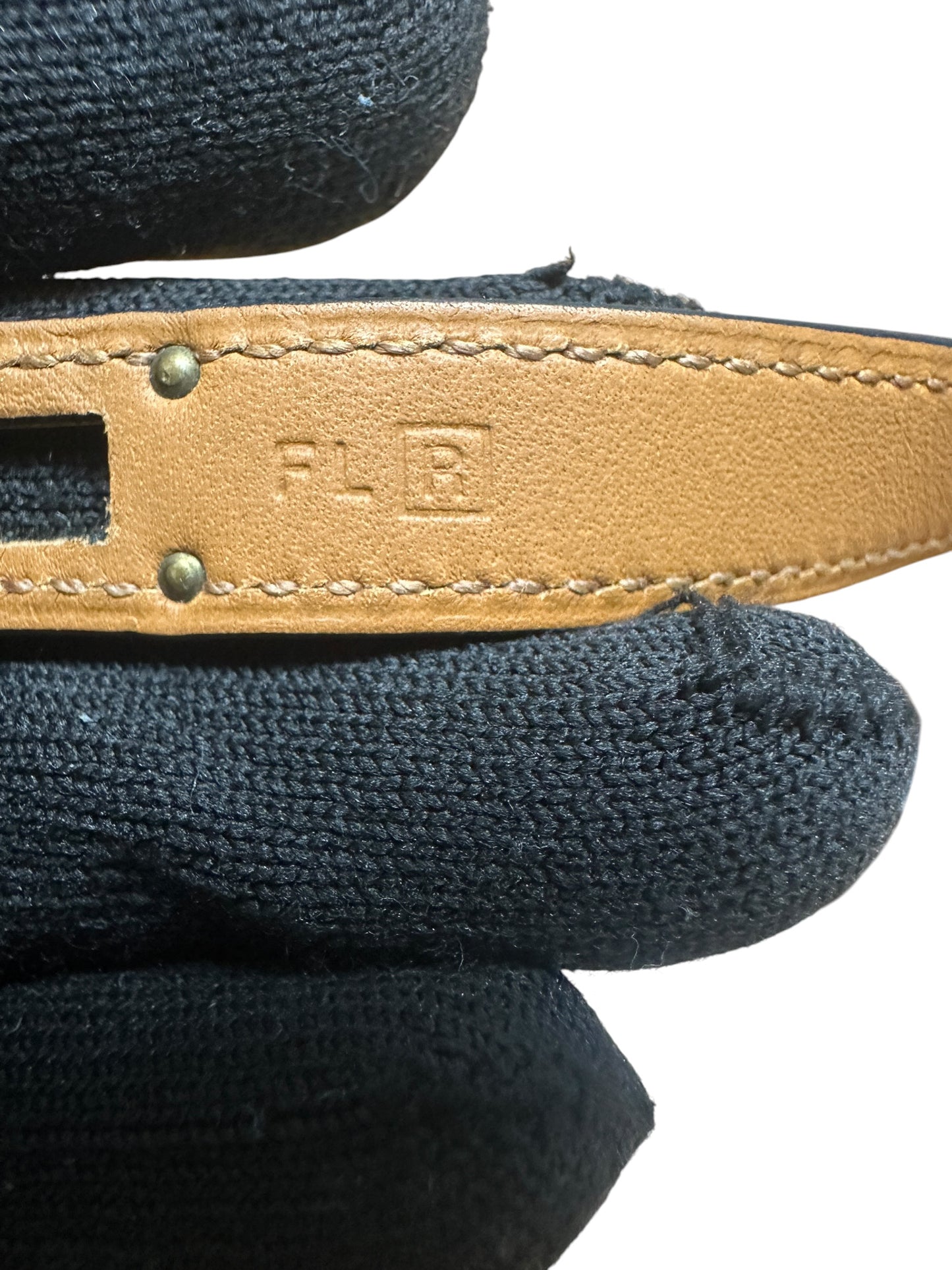 HERMES Box Calf Kelly Double Tour Bracelet Black Gold Hardware HE468