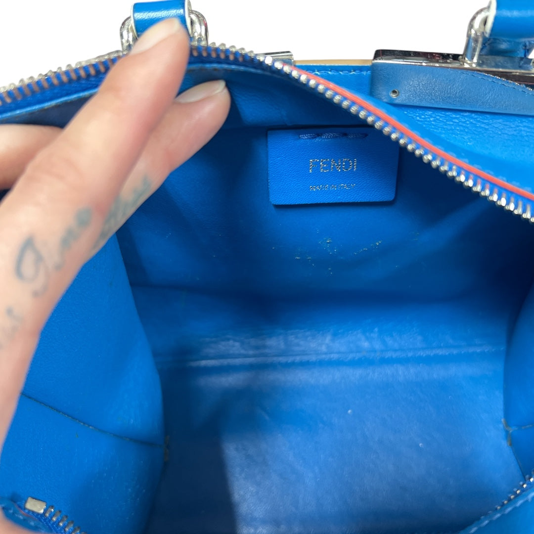 FENDI 3Jours Leather Top Handle Shoulder Bag Blue FE360