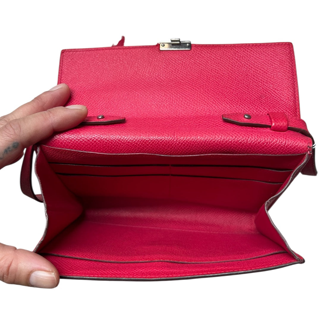 HERMES Click 16 Pochette Crossbody Bag Pink Leather Shoulder Bag HE435