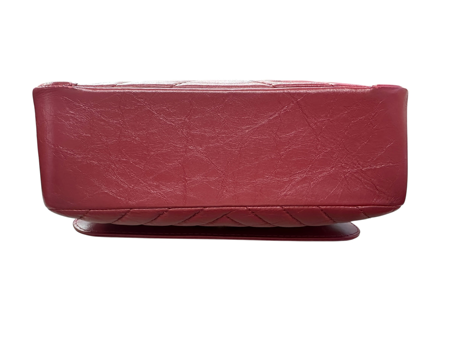 Chanel Chevron Top Handle Flap Bag Leather Red CH1975