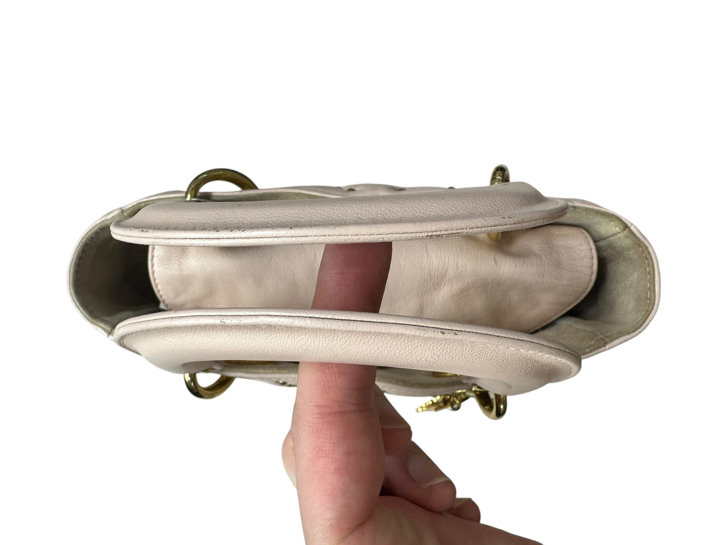 Christian Dior Lady Dior Studded Leather Handbag Pale Pink CH1997