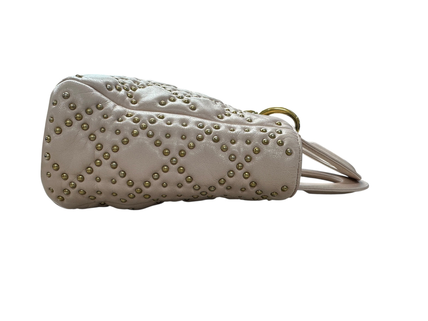 Christian Dior Lady Dior Studded Leather Handbag Pale Pink CH1997