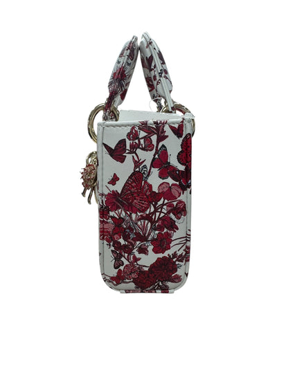 Christian Dior Lady D-Joy Leather Handbag Floral Butterfly Print Ch2004