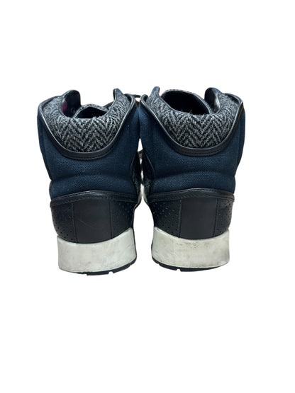 LOUIS VUITTON Mixed Materials Run Away Sneakers Navy Blue Silver Hardware LO1602