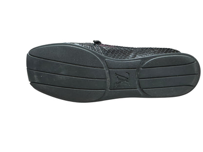 LOUIS VUITTON Monogram Denim LV Trainer Sneaker Black Silver Hardware LO2012