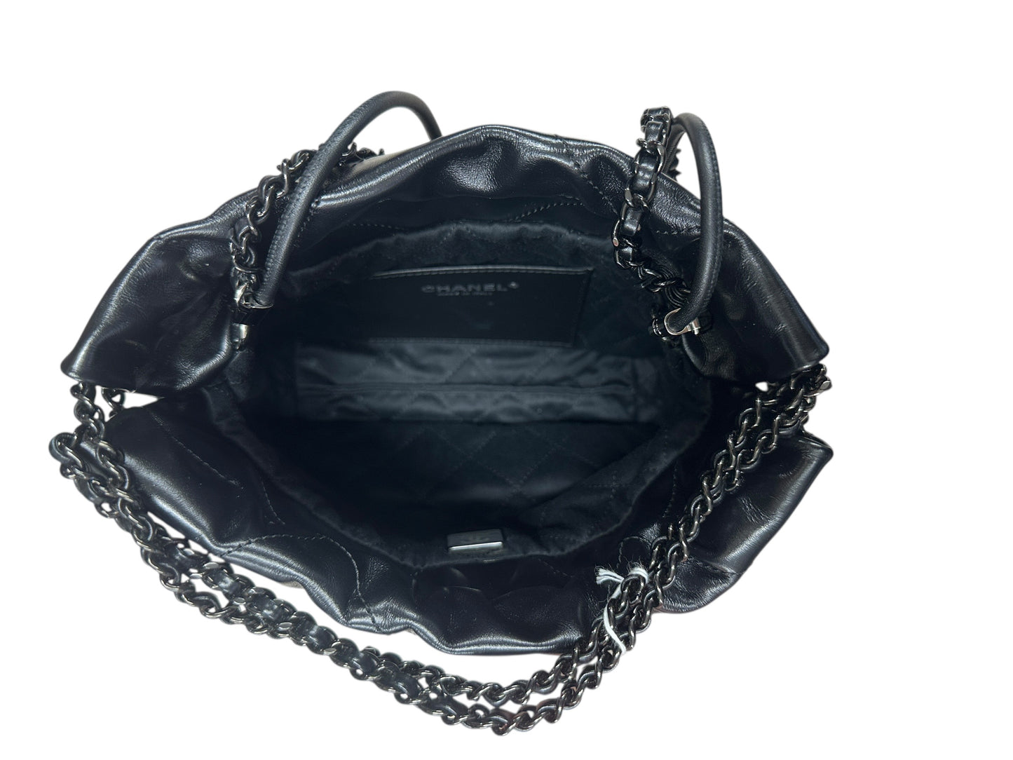 Chanel 22 Mini Leather Hobo Shoulder Bag Black CH2095