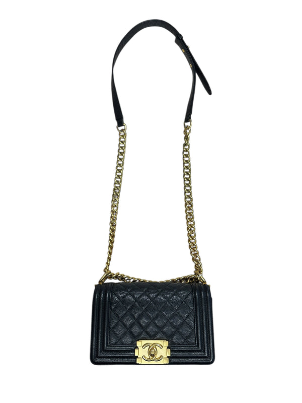 Chanel Boy Flap Bag Caviar Leather Black CH2096