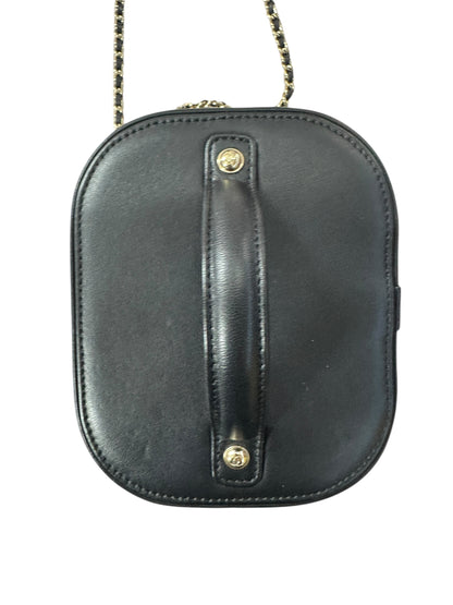 Chanel Filigree Vanity Case Leather Bag Black Gold Hardware CH2097