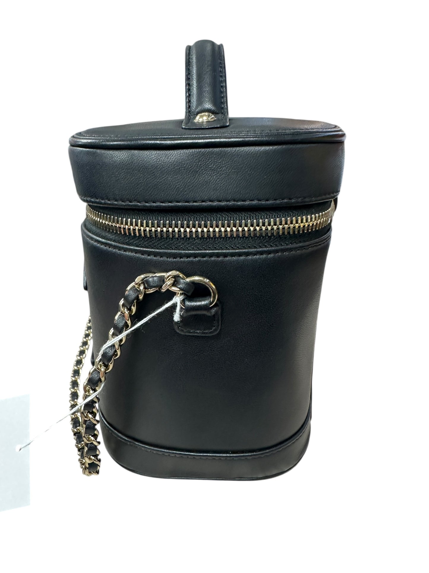 Chanel Filigree Vanity Case Leather Bag Black Gold Hardware CH2097