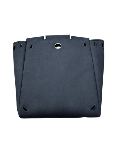 HERMES Herbag Black Canvas and Leather Shoulder Bag Silver Hardware HE338