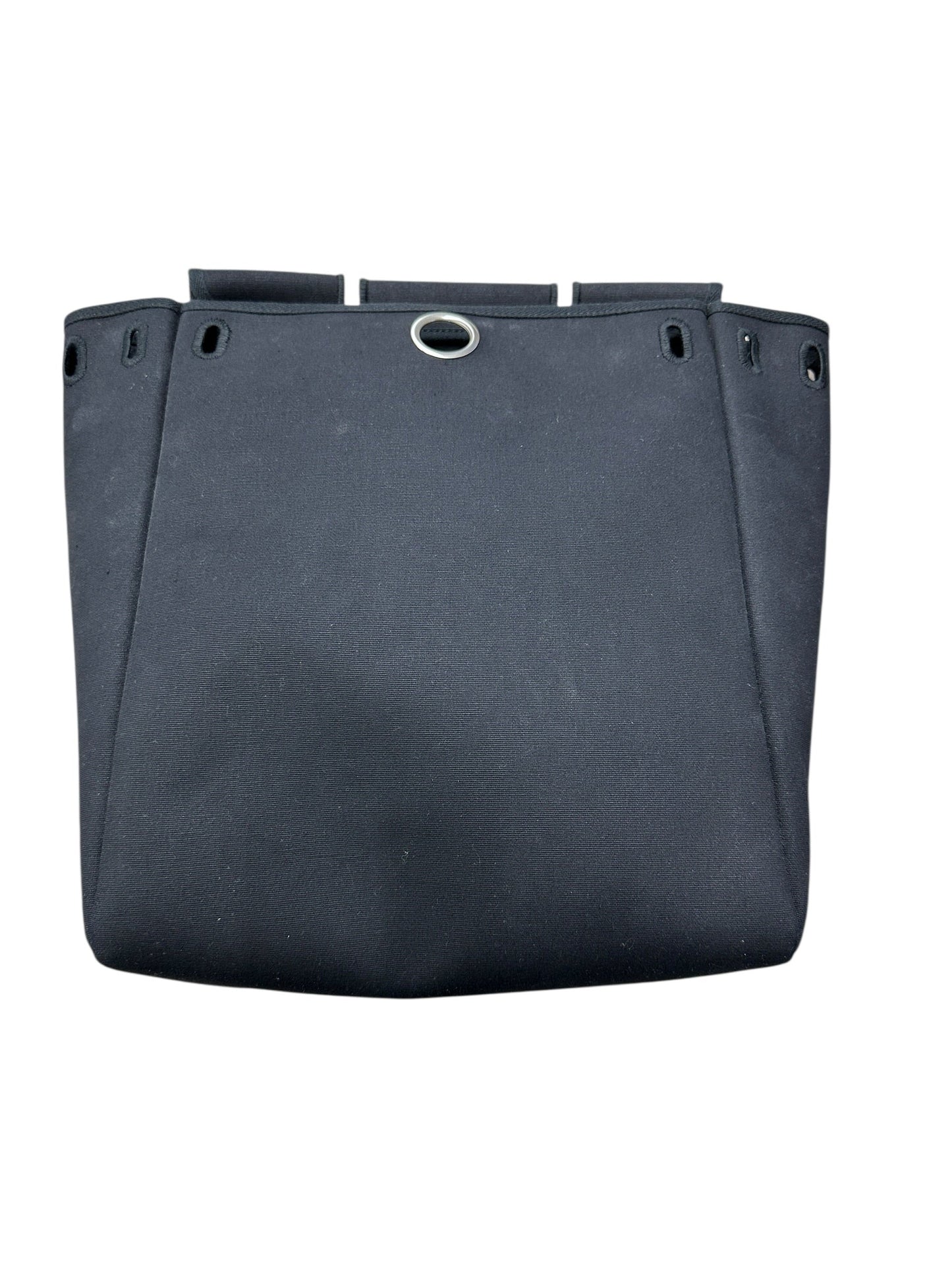 HERMES Herbag Black Canvas and Leather Shoulder Bag Silver Hardware HE338