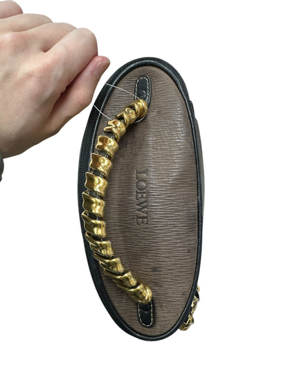 LOEWE Soft Grained Leather Puzzle Handbag Black Gold Hardware LO2094
