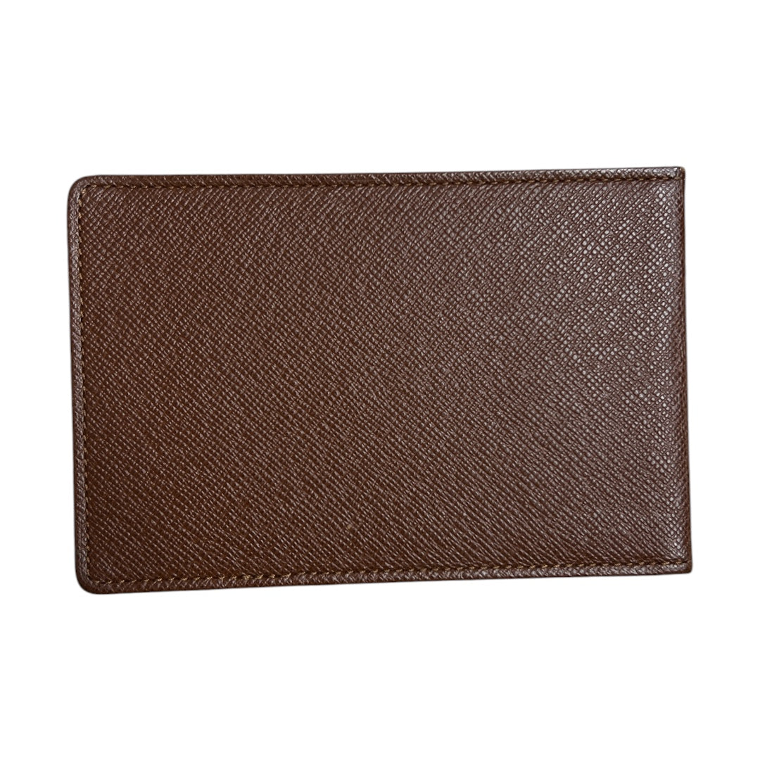LOUIS VUITTON Taiga Leather ID Pass Case Brown LO2210