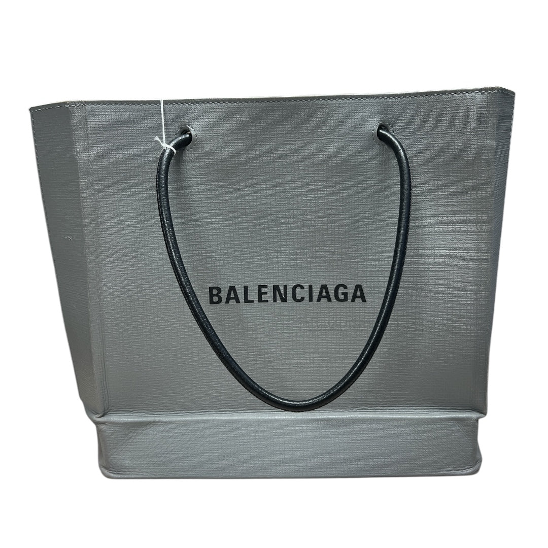 BALENCIAGA Canvas Everyday Tote Bag Gray Silver Hardware Ba42