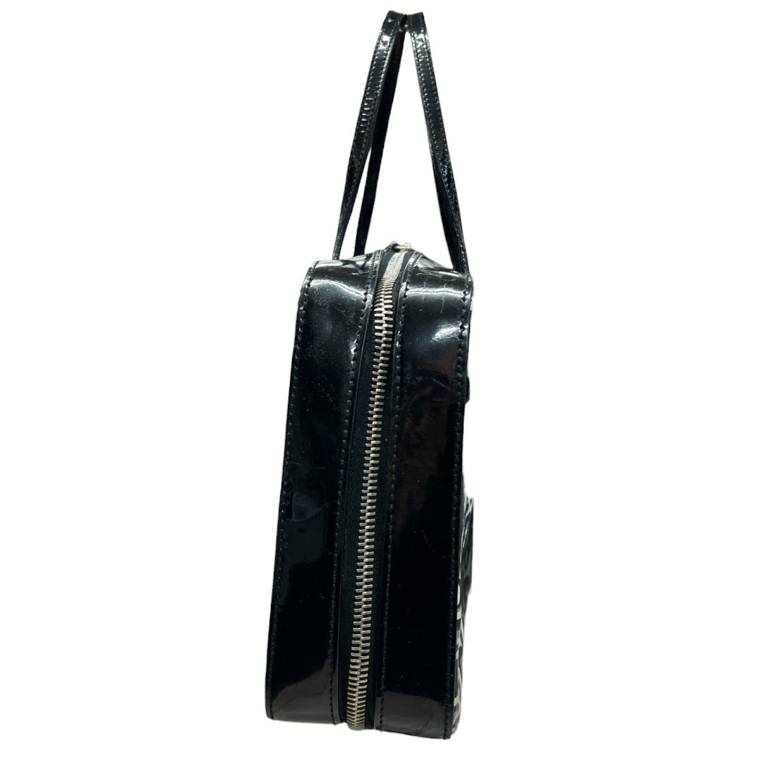 CHRISTIAN DIOR Trotter Boston Bag Black/White Silver Hardware Ch2103