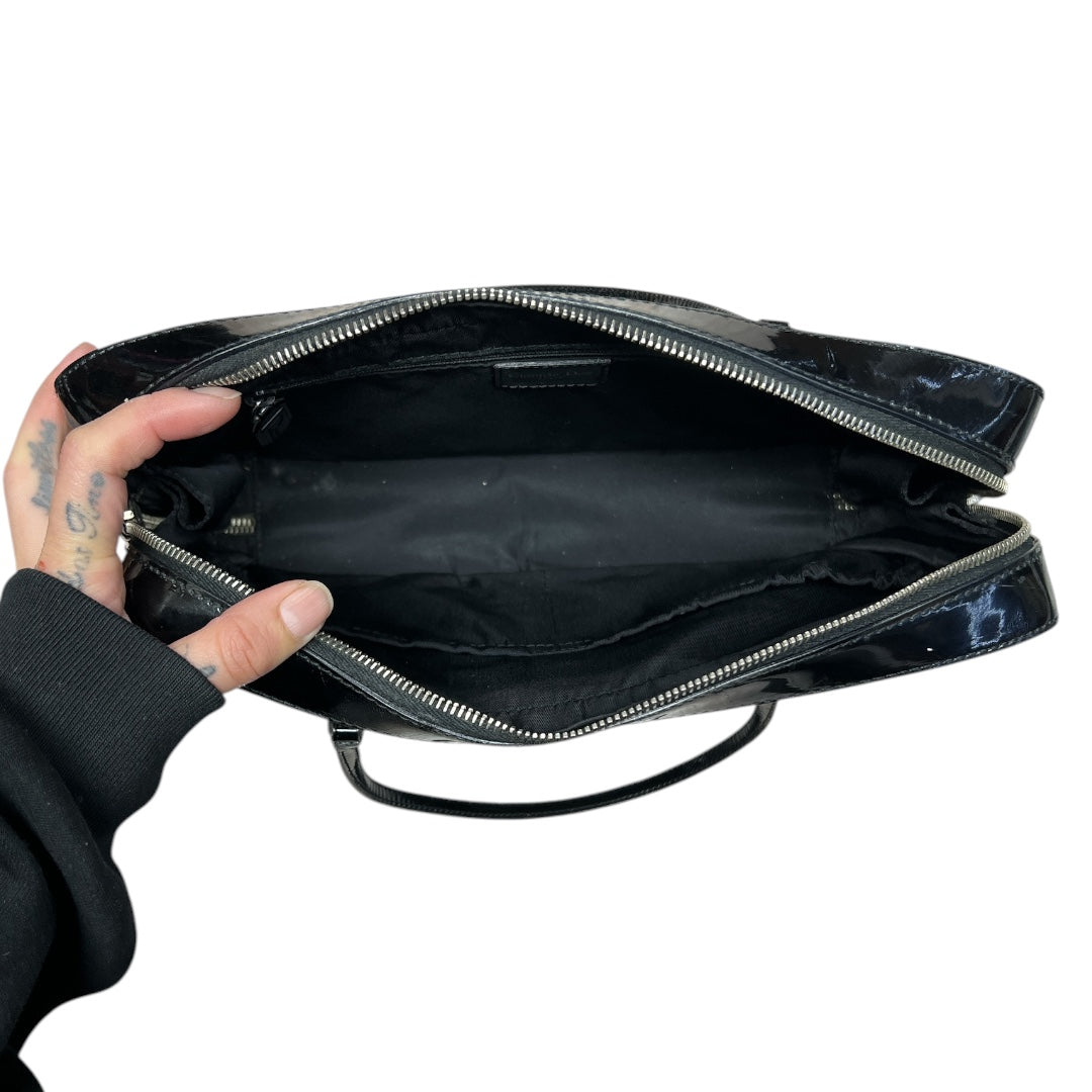 CHRISTIAN DIOR Trotter Boston Bag Black/White Silver Hardware Ch2103