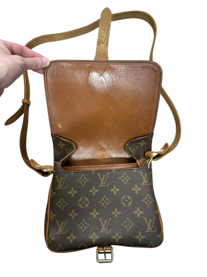 LOUIS VUITTON Monogram Cartouchiere Crossbody Bag Brown Gold Hardware LO2219