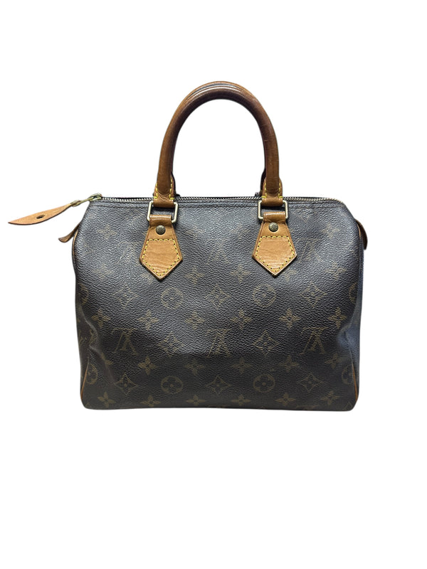LOUIS VUITTON Monogram Speedy 25 Handbag Brown Gold Hardware LO2222