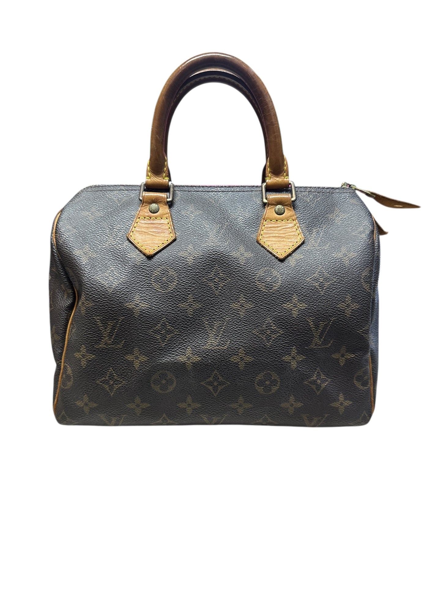LOUIS VUITTON Monogram Speedy 25 Handbag Brown Gold Hardware LO2222