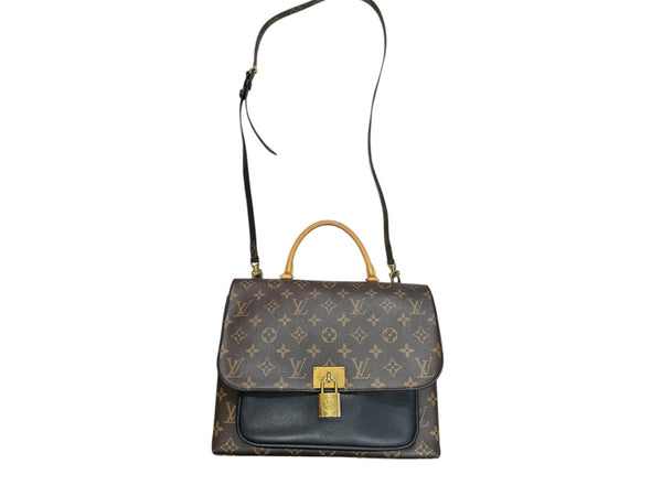 LOUIS VUITTON Monogram Marignan Handbag Brown/Black Gold Hardware LO2225