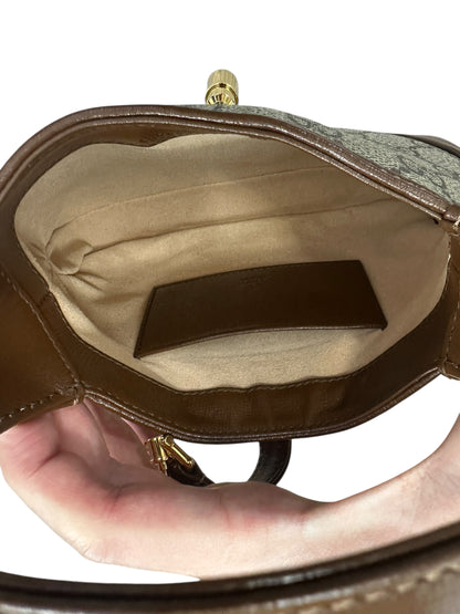 GUCCI GG Supreme Jackie 1961 Mini Hobo Bag Beige/Brown Gold Hardware GU570