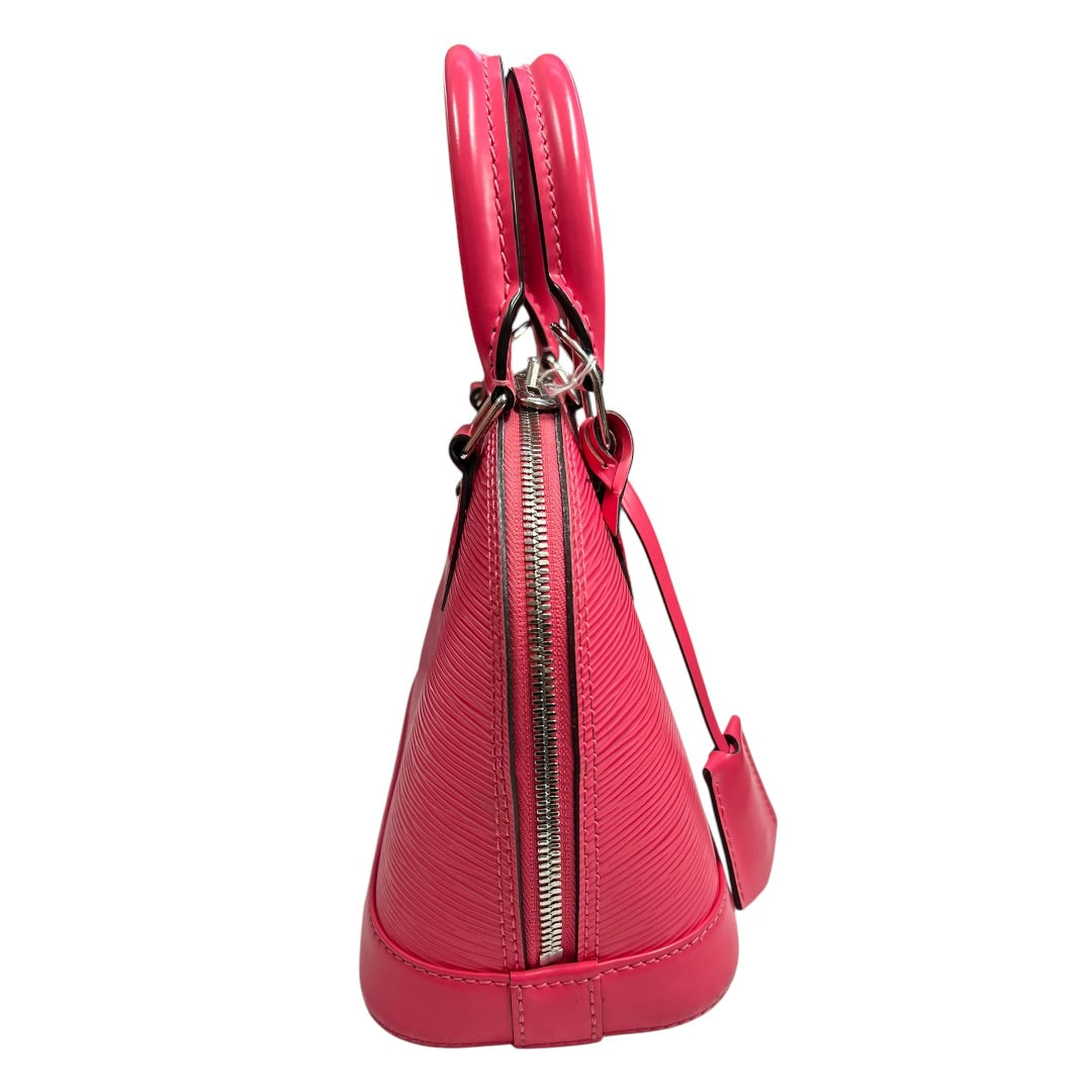 LOUIS VUITTON Epi Leather Alma BB Handbag Hot Pink Silver Hardware LO2259