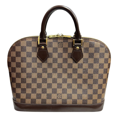 LOUIS VUITTON Damier Ebene Alma PM Handbag Brown Gold Hardware LO2264