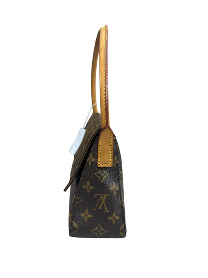 LOUIS VUITTON Monogram Looping PM Shoulder Bag Brown Gold Hardware LO2270