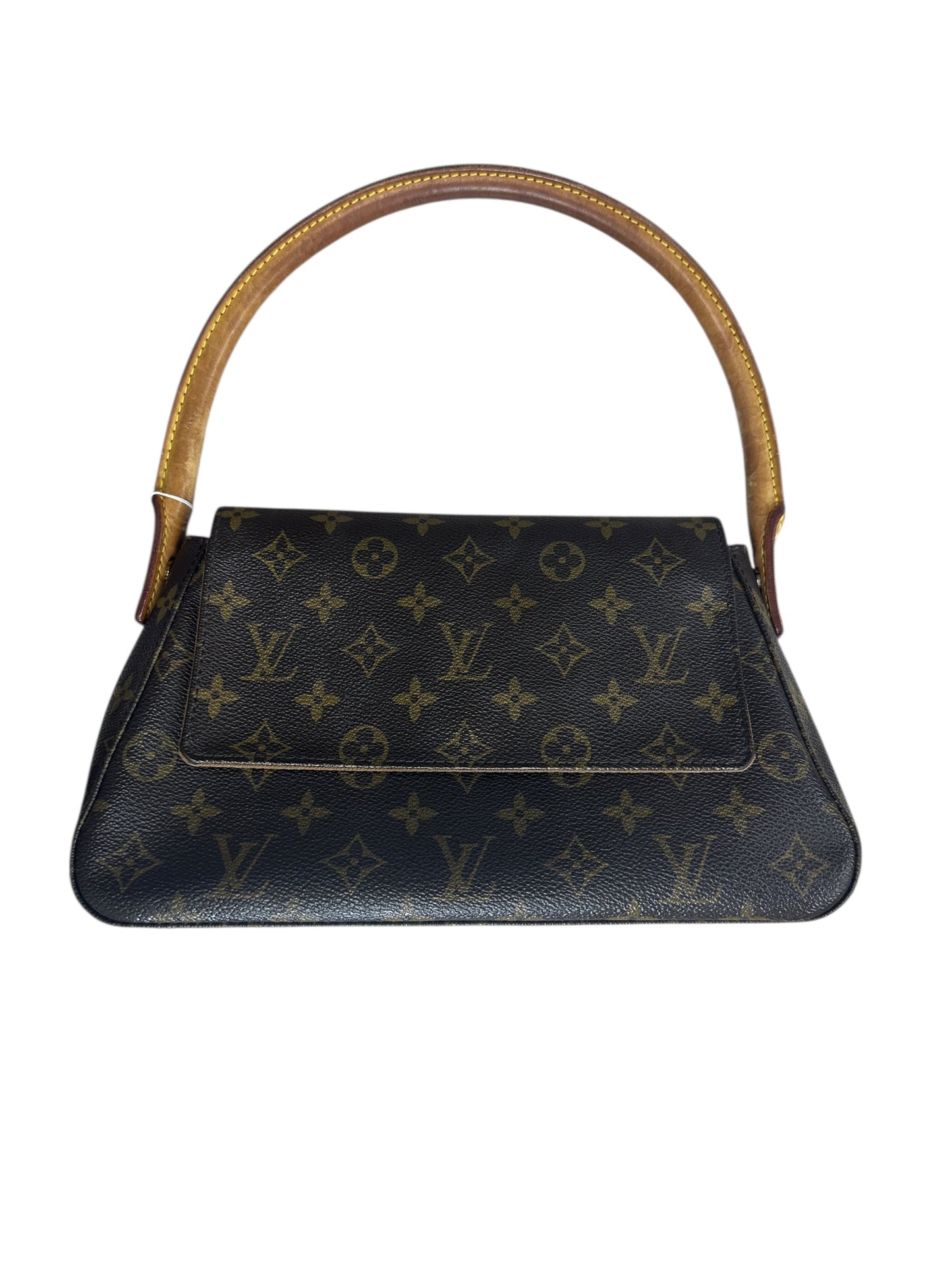 LOUIS VUITTON Monogram Mini Looping Shoulder Bag Brown Gold Hardware LO2276
