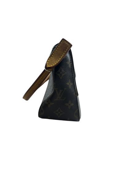 LOUIS VUITTON Monogram Mini Looping Shoulder Bag Brown Gold Hardware LO2276
