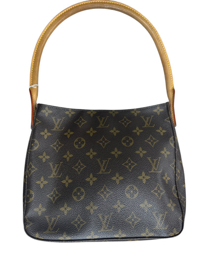 LOUIS VUITTON Monogram Looping GM Shoulder Bag Brown Gold Hardware LO2298