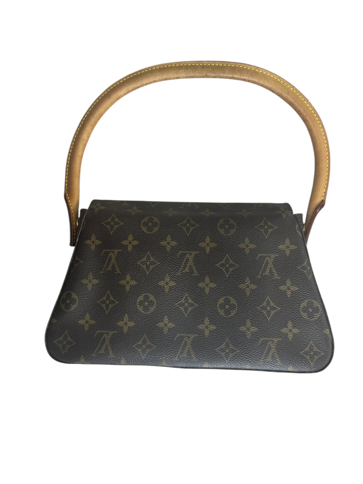 LOUIS VUITTON Monogram Mini Looping Shoulder Bag Brown Gold Hardware LO2299