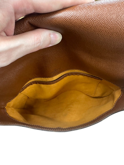 LOUIS VUITTON Monogram Musette Tango Shoulder Bag Brown Gold Hardware LO2262