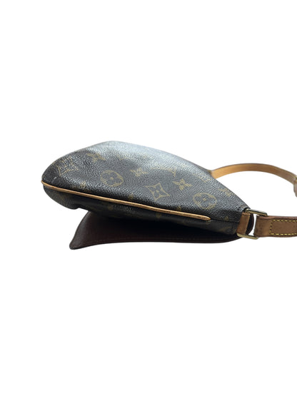 LOUIS VUITTON Monogram Musette Tango Shoulder Bag Brown Gold Hardware LO2267