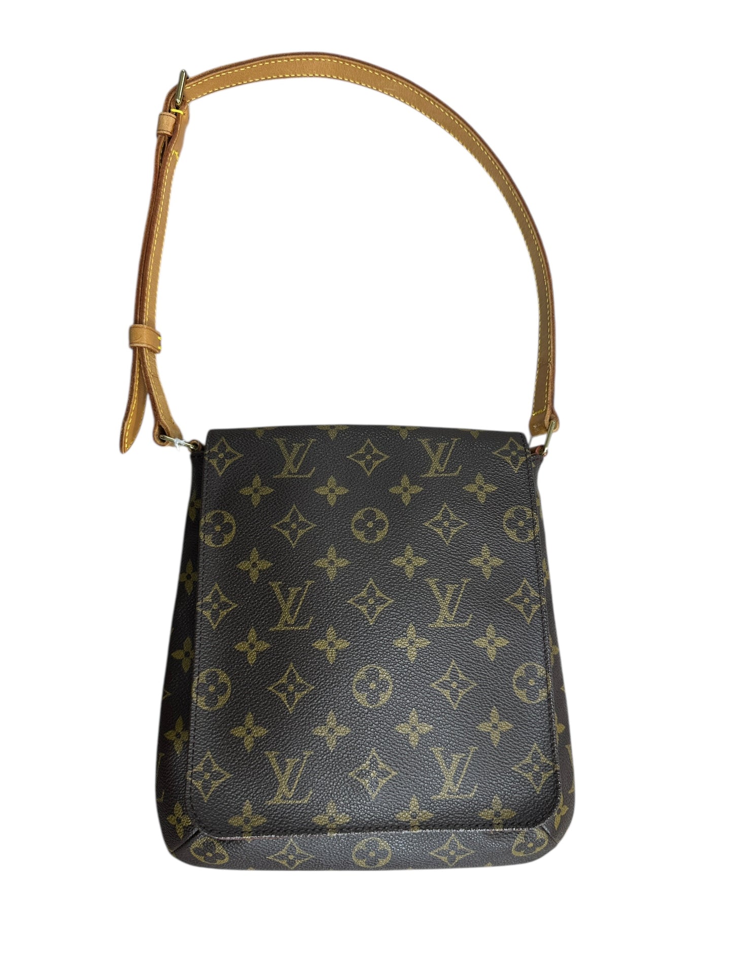 LOUIS VUITTON Monogram Musette Tango Shoulder Bag Brown Gold Hardware LO2242