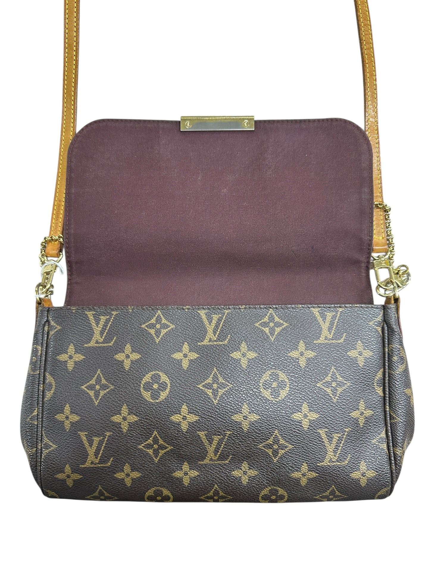 LOUIS VUITTON Monogram Favorite MM Crossbody Bag Brown Gold Hardware LO2244