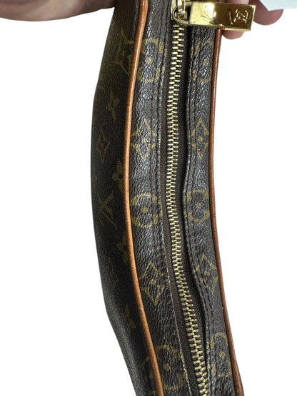 LOUIS VUITTON Monogram Croissant PM Shoulder Bag Brown Gold Hardware LO2261