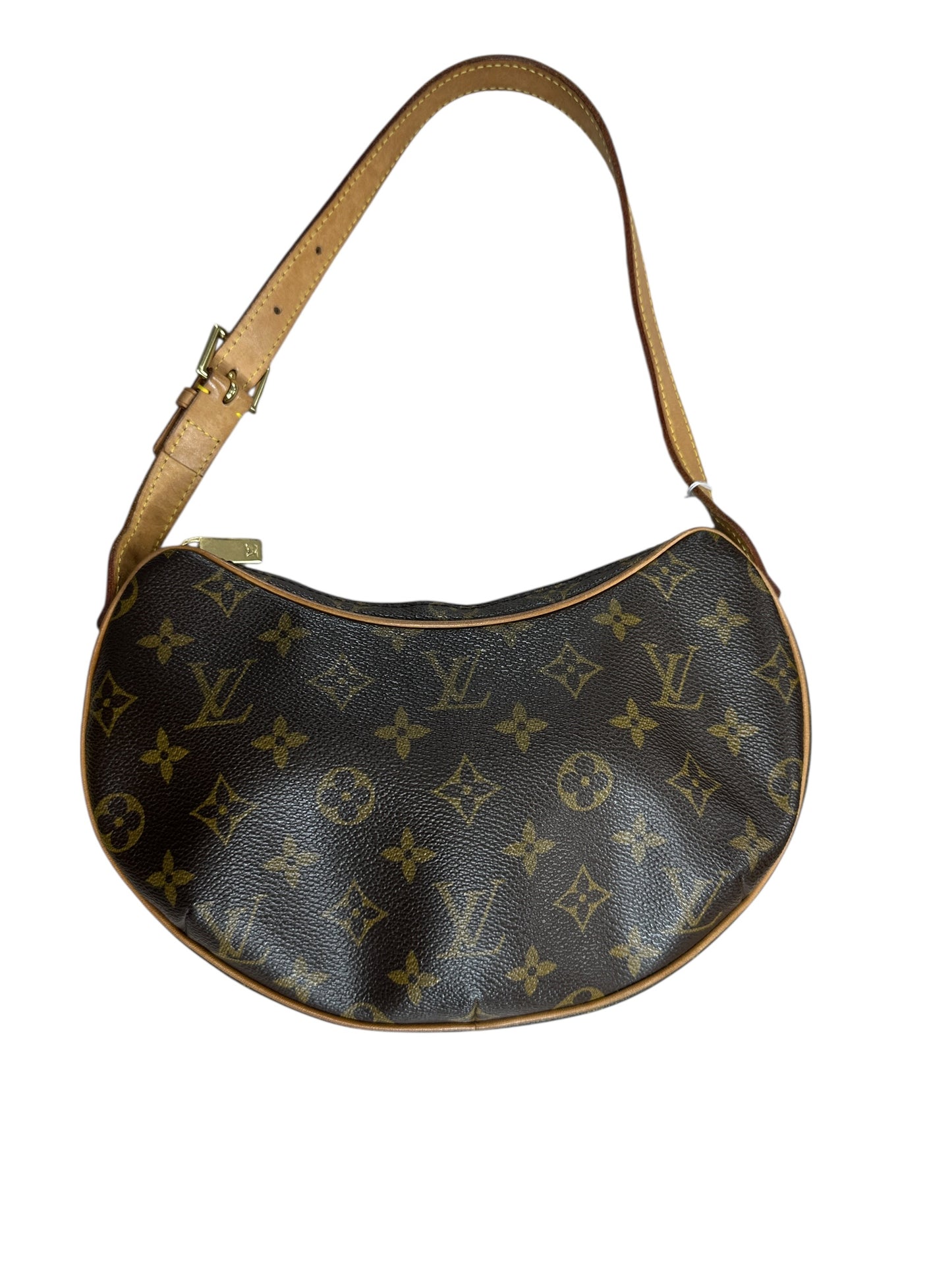 LOUIS VUITTON Monogram Croissant PM Shoulder Bag Brown Gold Hardware LO2277