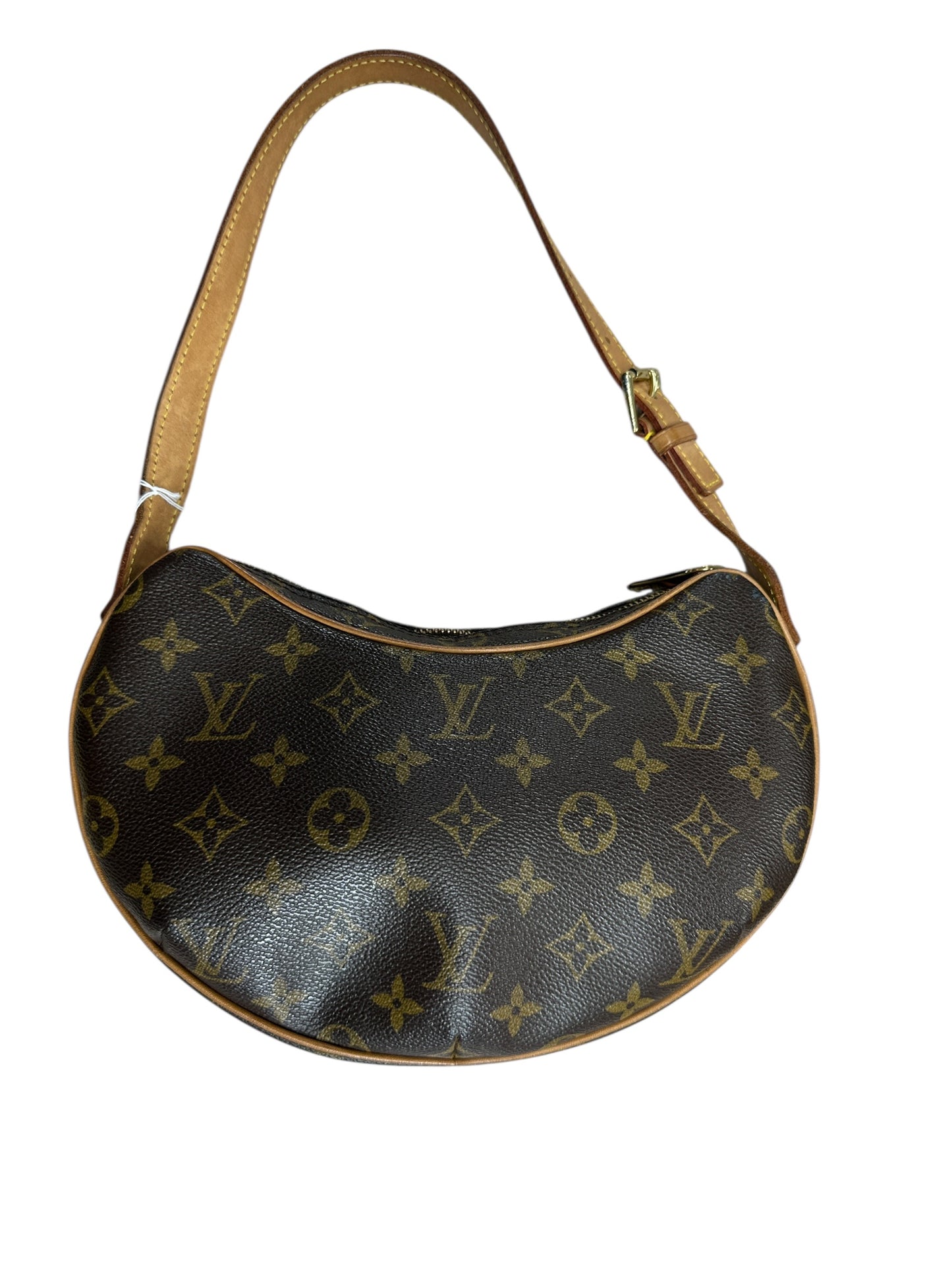 LOUIS VUITTON Monogram Croissant PM Shoulder Bag Brown Gold Hardware LO2277