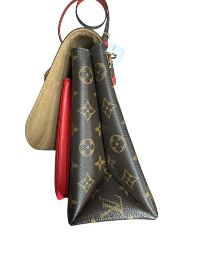 LOUIS VUITTON Monogram Marignan Shoulder Bag Brown/Red Gold Hardware LO2247