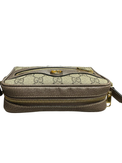 GUCCI GG Supreme Ophidia Crossbody Bag Beige/Brown Gold Hardware GU575