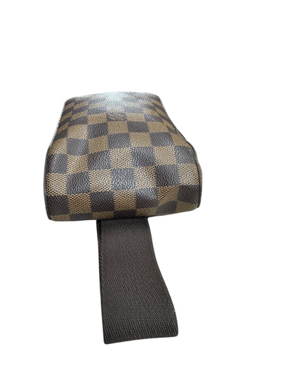 LOUIS VUITTON Damier Ebene Geronimos Belt Bag Brown Gold Hardware LO2254