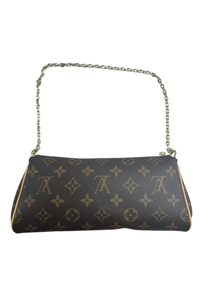 LOUIS VUITTON Monogram Eva Clutch Clutch Brown Gold Hardware LO2281