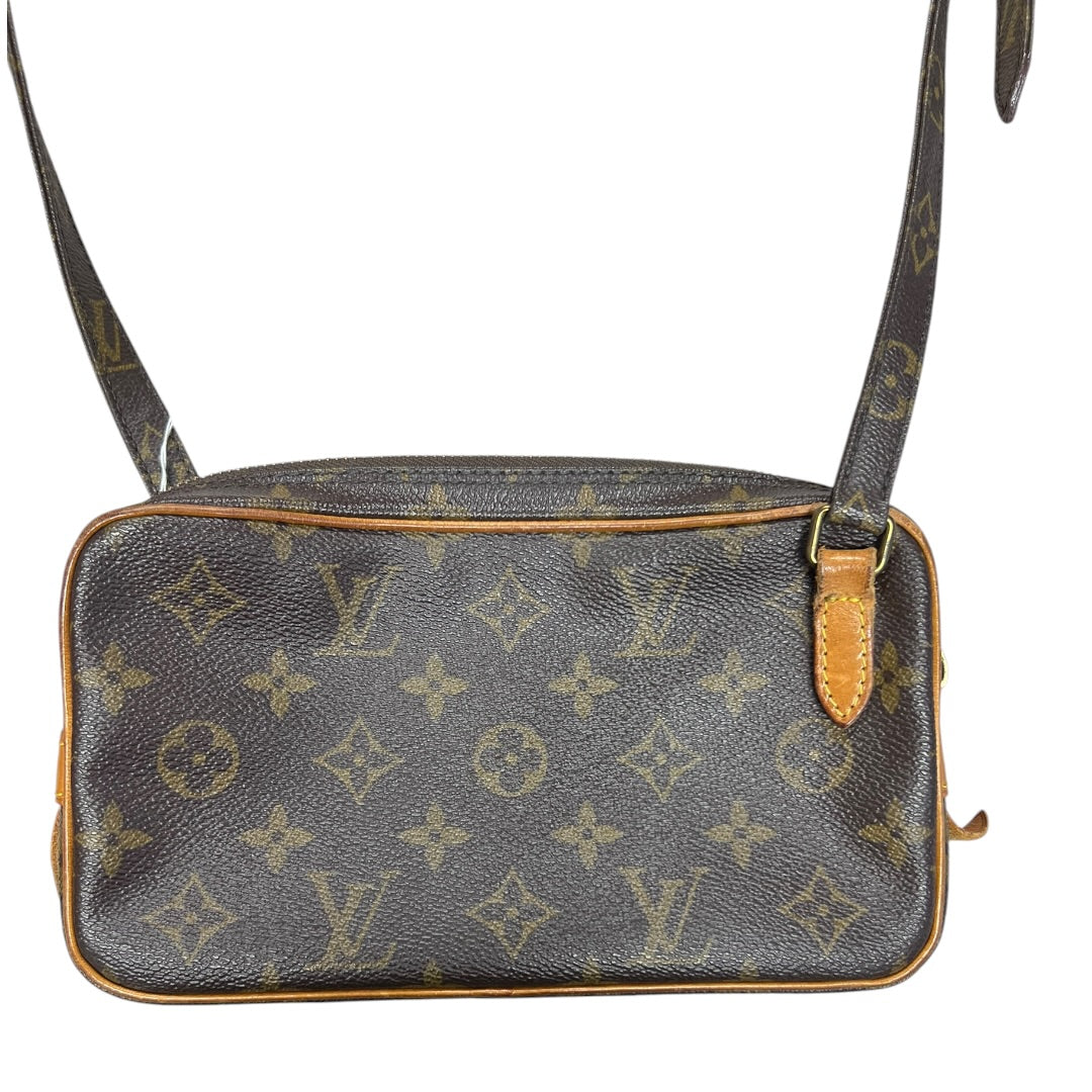 LOUIS VUITTON Monogram Marly Bandouliere Crossbody Bag Brown Gold Hardware LO2304