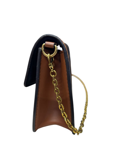 LOUIS VUITTON Monogram Reverse Dauphine Wallet on Chain Brown Gold Hardware LO2313