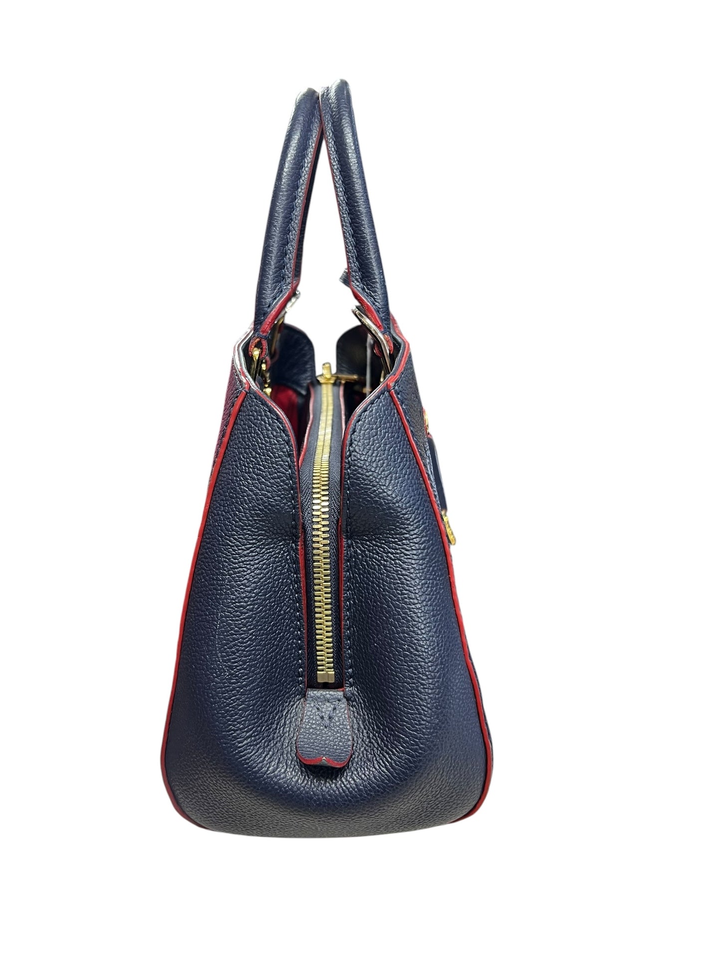 LOUIS VUITTON Monogram Empreinte Montaigne BB Handbag Navy Gold Hardware LO2311
