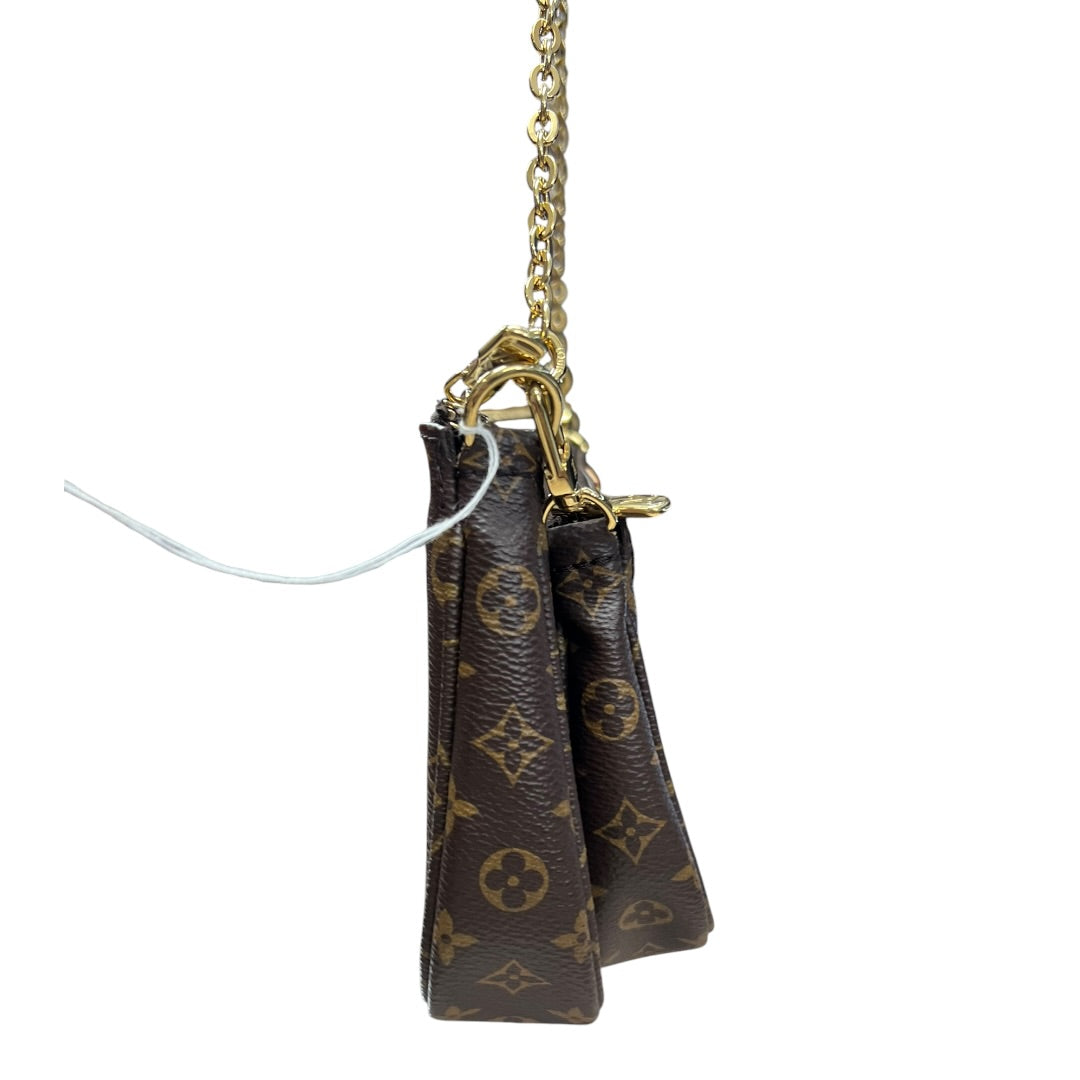 LOUIS VUITTON Monogram Multi Pochette Accessoires Crossbody Bag Brown Gold Hardware LO2319
